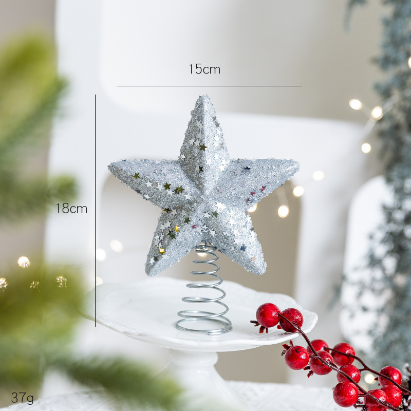クロスボーダー新製品クリスマスツリートップスターデコレーション粘着ピンクダイヤモンドシーンフォーム五芒星クリスマスツリートップアレンジメント装飾|undefined