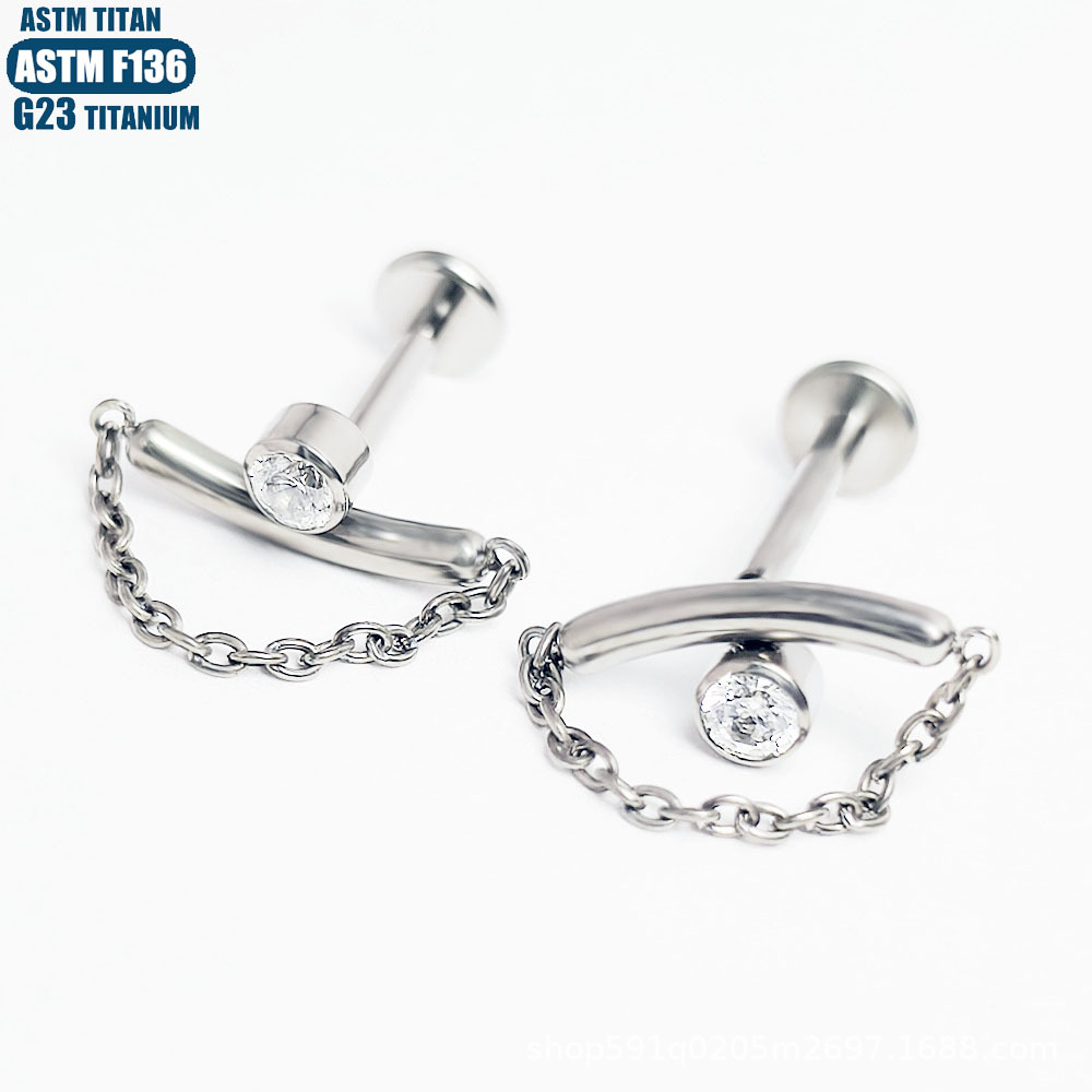 Labret piercing jewelry detail image