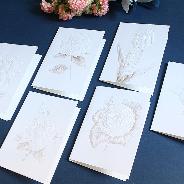 Creative business relief flowers festival greeting card