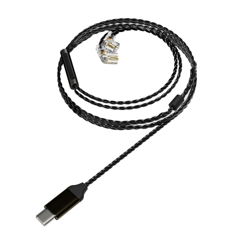 CCA JT2数字解码4股100芯线控无氧铜0.75双针Type-c插口编制线材|undefined