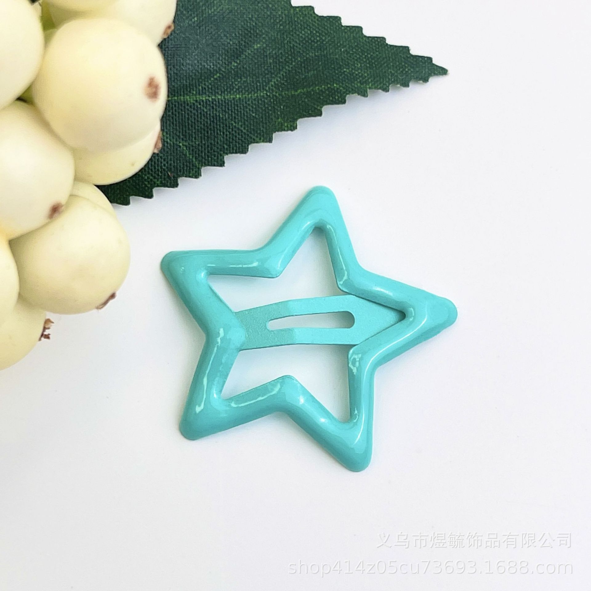 Colorful drip Star clip 3.2cm Lake Blue