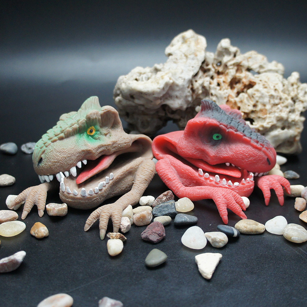 Realistic Finger Puppet Dinosaur Doll Role Playing Prop Hand Puppet Toy for Kids_voghion.com