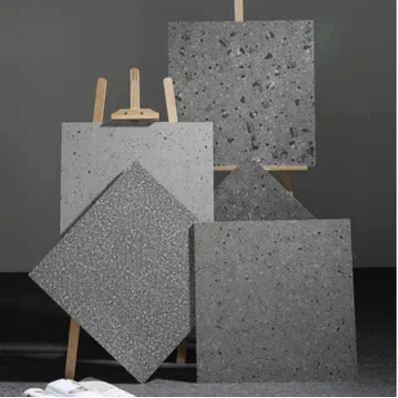 Guangdong Foshan cement gray tile 800800 dark gray bathroom kitchen floor tile 800x800 special offer non-slip
