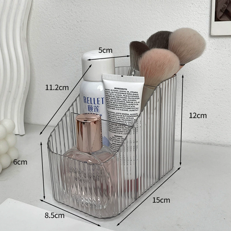 Cosmetic storage box, tabletop organizer, transparent multi-compartment, compact 4-cell options