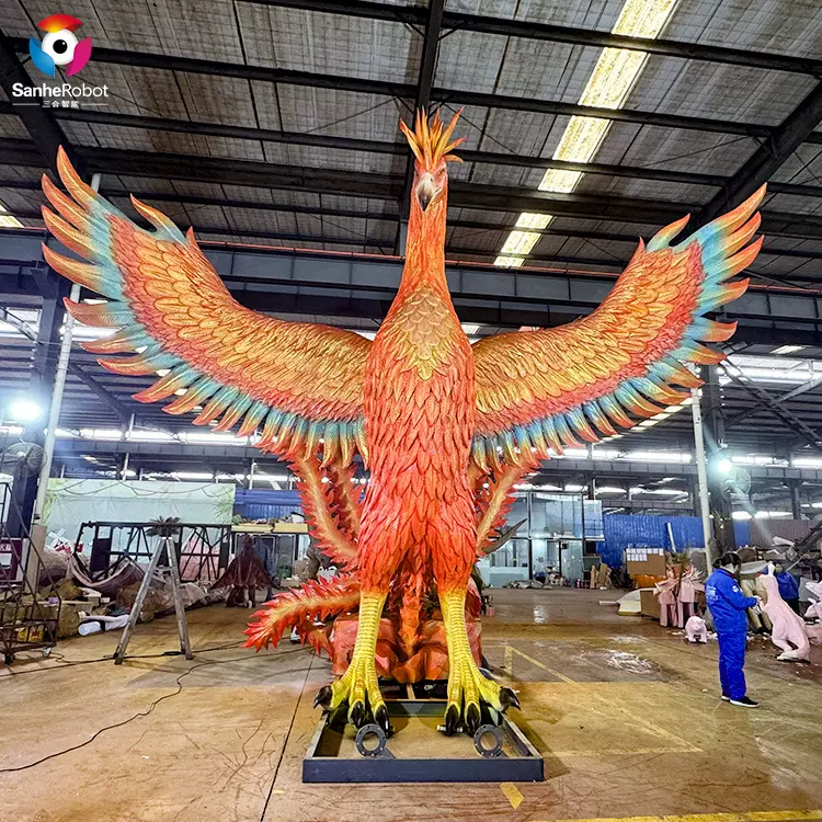 户外大型仿真凤凰模型商场公园广场动物雕塑摆件厂家展览品定制