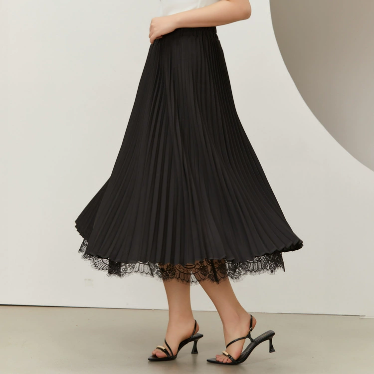 Полное шоу большой размер женская юбка с высокой талией, кружевная плиссированная юбка