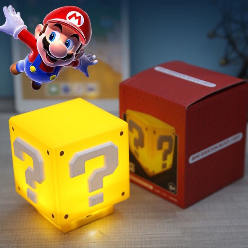 Mario Colorful Question Mark Lamp Third Generation Ambient Light Gaming Bedroom Original Full Size Dimmable Night Light