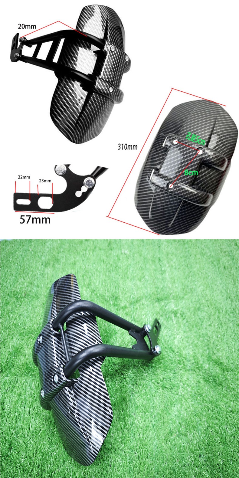 Universal Mudguard for Dainiu Electric Motorcycles, Mudguard Back Protector for Little Monkey and Dainiu Electric Motorcycles, Modified Mudguard Back Protector