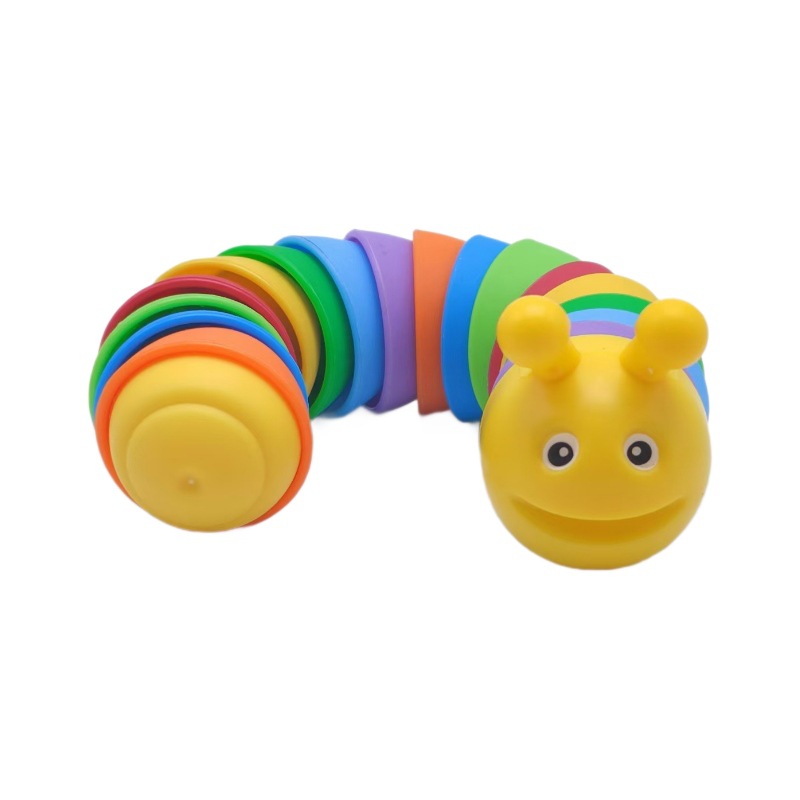 Explosiones transfronterizas simulación descomprimida arco iris sonriente nariz oruga peristáltica puzzles pequeños juguetes para niños animales mayoristas