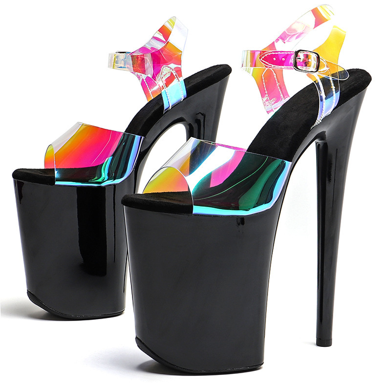 20CM new pole dance high heels cross-border a generation of hair big fish mouth 8 inch color paint fashion women's sandals