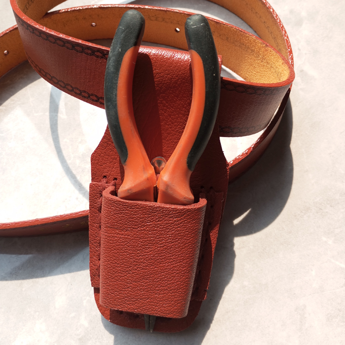 Paquete de herramientas eléctricas de cuero puro bolso de cinturón de hardware pequeño cinturón abrazadera gruesa herramienta de cuero de cinco llave