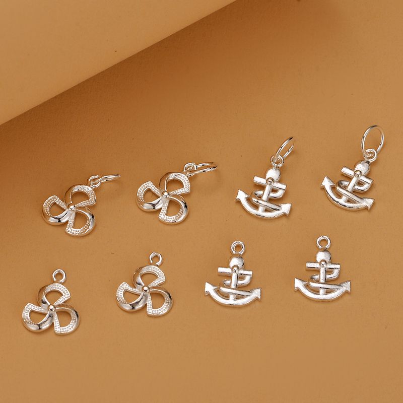 S925 Sterling Silver Beaded Rope Bracelet Necklace DIY Accessories Accessories Anchor Pendant Windmill Pendant Fashionable and Versatile