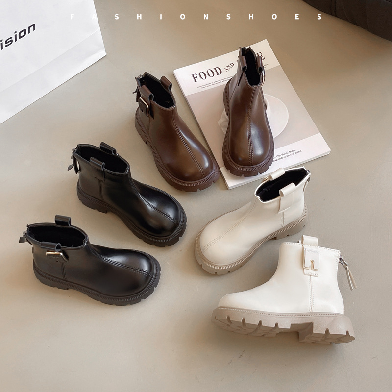 Martin 2024 Autumn/Winter New Collection Children's Short Black Soft soled British Style Girls' Boots_voghion.com