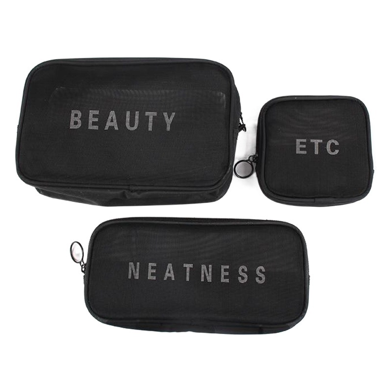 Mesh Cosmetic Bag, Portable Toiletry Bag for Travel, Travel Makeup Brush Storage Bag, Women's Small Mesh Breathable Storage Bag
