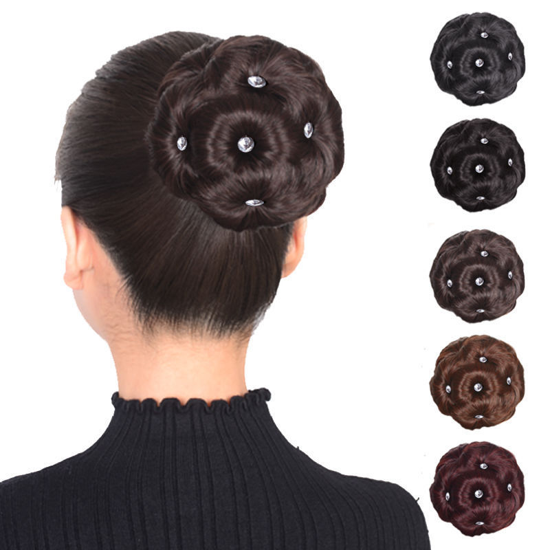 Peluca de pelo bolsa de pan cabeza flor brote accesorios para el cabello agarre nueve flor bola cabeza pelo rizador de pelo rizado bolsa de cinco colores anillo de pelo