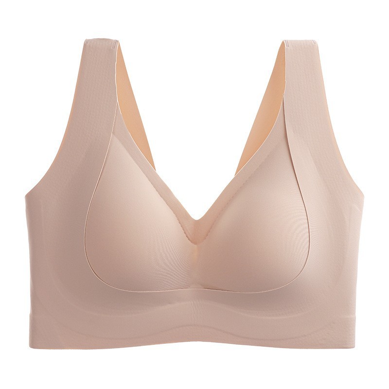 Gran tamaño de mm levantando ropa interior de soporte suave para mujeres sin marcas sin anillo de acero bra colapsado lateral contra el pecho bra anti-caída