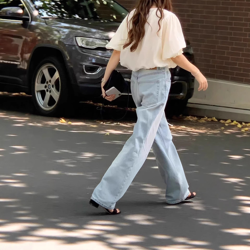 26 In-Stock Korean Dongdaemun Oun*E Spring New Cotton Casual High-Waisted Washed Loose Jeans for Women 26 In-Stock Korean Dongdaemun Oun*E Spring New Cotton Casual High-Waisted Washed Loose Jeans for Women