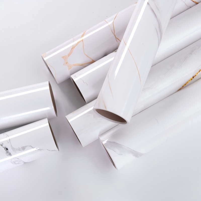 Runye Marble Pvc Wallpaper Kitchen Stickers Furniture Renovation Rental House Wall-Friendly No Formaldehyde Waterproof Wall Stickers