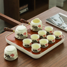 陶瓷茶具套装家用客厅中式茶壶简约现代功夫茶具带储水式茶盘套装