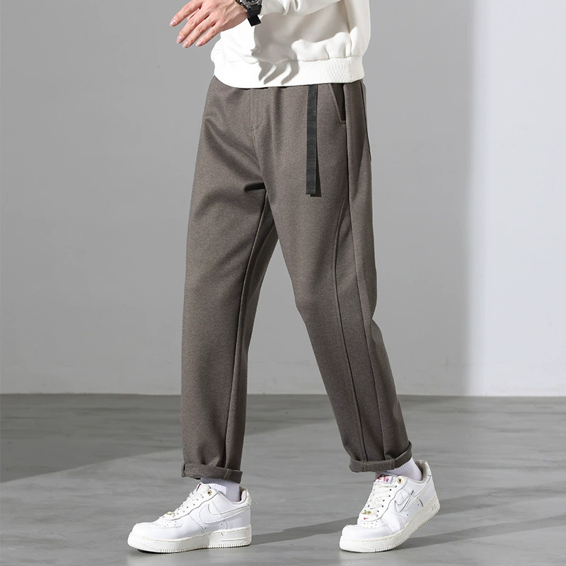 2024 осень-зима новые модные Универсальные мужские повседневные брюки, Брендовые мужские укороченные брюки, свободные брюки в Корейском стиле