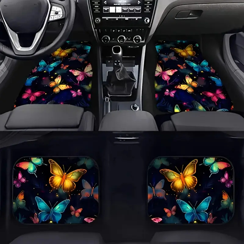Amazon Temu American Car Floor Mats Four-Piece Set Car Interior Decoration Floor Mats Stain-Resistant Floor Mats Ready for Labeling and Delivery