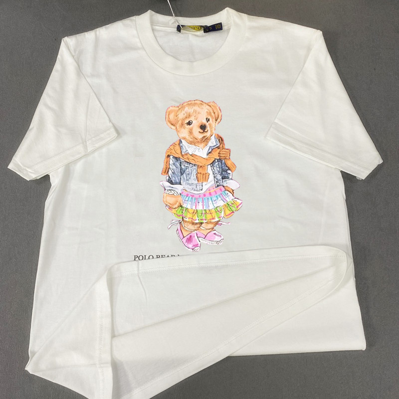 New Lotte Polo Bear T-Shirt Thin t Breathable T-Shirt Casual Couple T-Shirt Shoulder Sweater Bear Cotton t