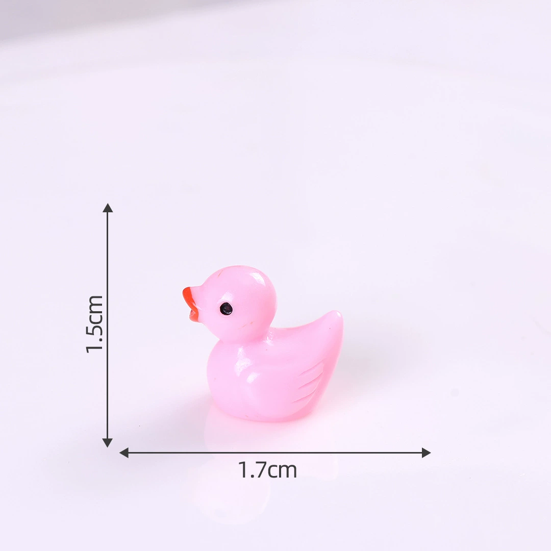 Miniature duck accessory, handmade minifigure prop for micro landscapes, solid & glow colors