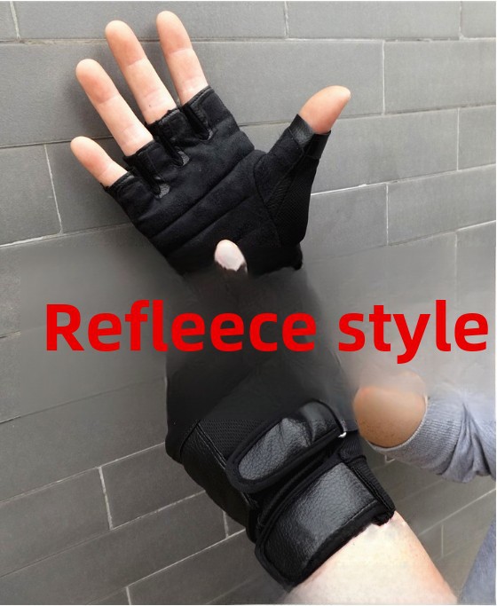 Factory spot supply R standard men's  leather half finger half gloves sports fitness pu riding outdoor gloves_maomaolike.com