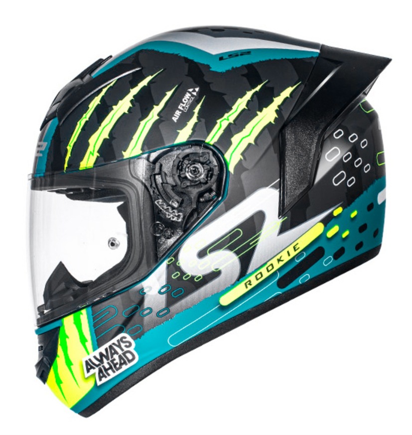Motosiklet kaskı (dəbilqə) — Motuoche Scooter Winter FF352 - green-m