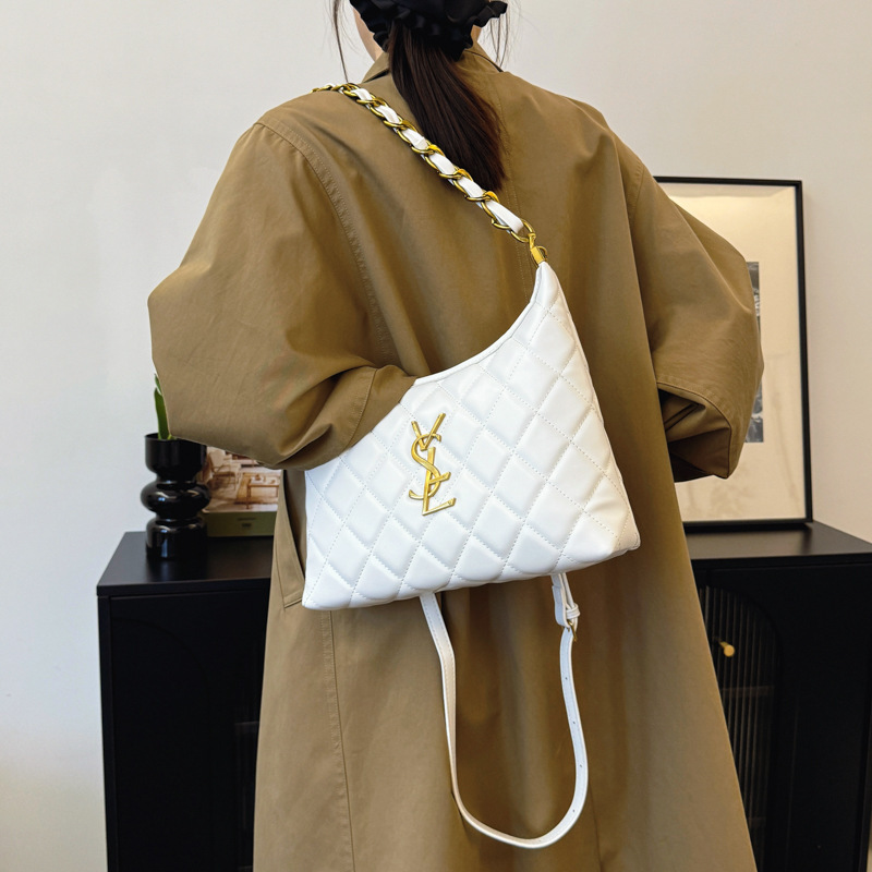 人気の女性用小香風バッグ 2025 春夏新作ファッション菱形チェーン餃子バッグニッチシンプルショルダーバッグ|undefined