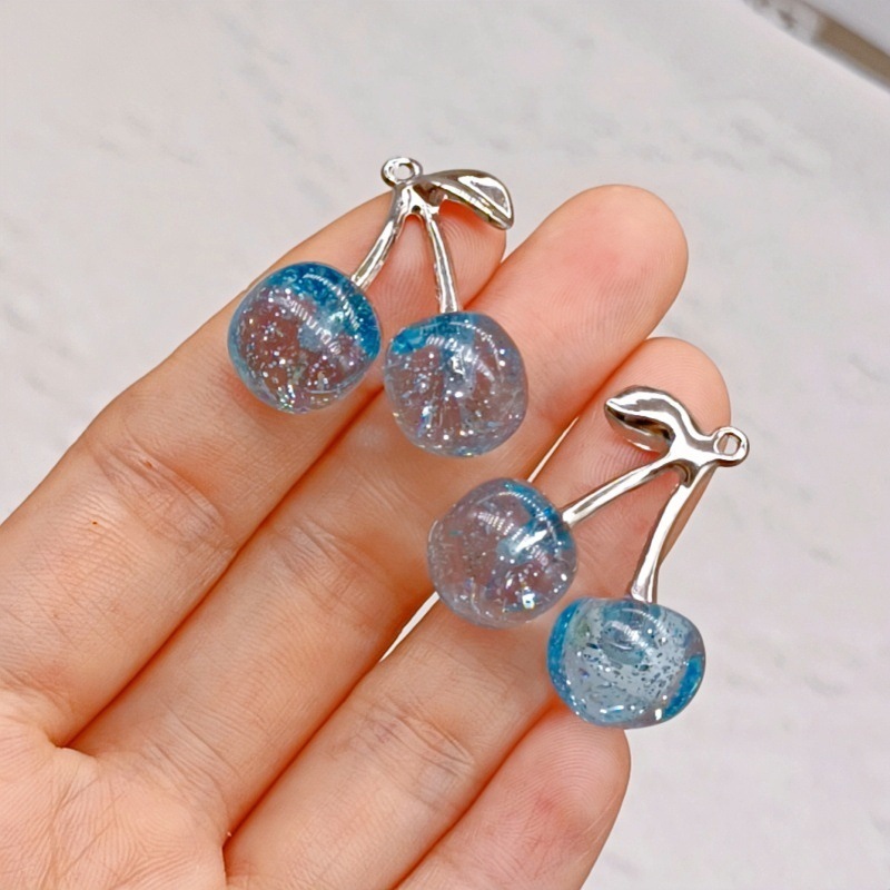 diy 韓国スタイルジュエリーアクセサリー K ゴールドオイル滴下合金小さなペンダントブレスレットペンダントアクセサリーパール立体チェリー|undefined