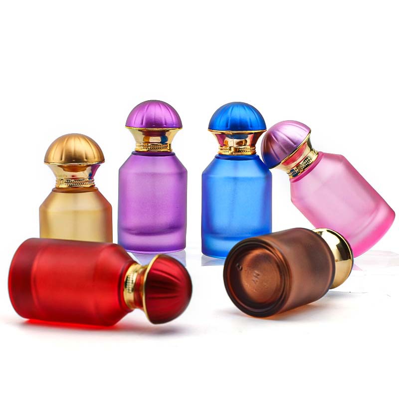50ml 螺口香水分装瓶高档玻璃瓶六色混化妆品喷雾瓶金顶蘑菇盖