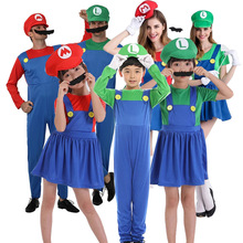 萬聖節cosplay動漫服裝角色扮演兒童成人超級瑪麗衣服馬里奧服裝