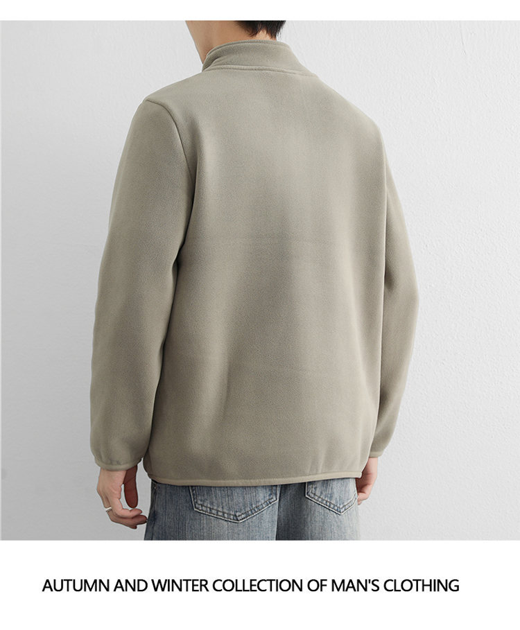 Cardigan Sweater Spring And Autumn New Thickened Warm Fleece Casual Stand-up Jacket_viptrois.com