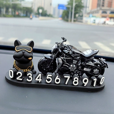 Nömrəli dayanma kartı: car temporary parking number plate - black-french-bulldog-cruise-black-3d-o-style