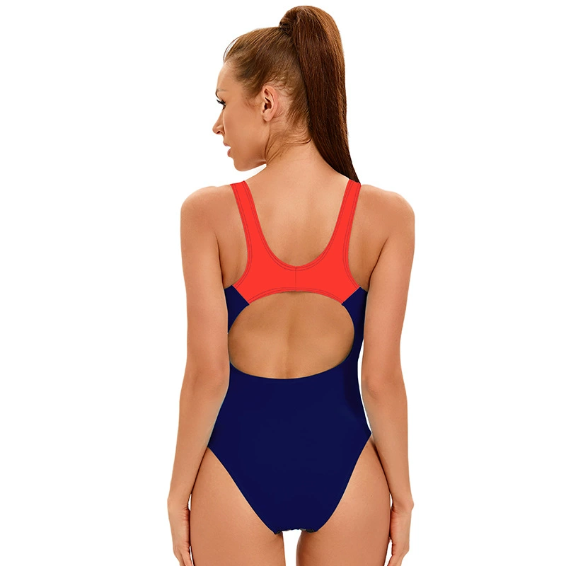 Women's Sports One-Piece Swimsuit, European Style, Multi-Color, Sizes S–5XL
