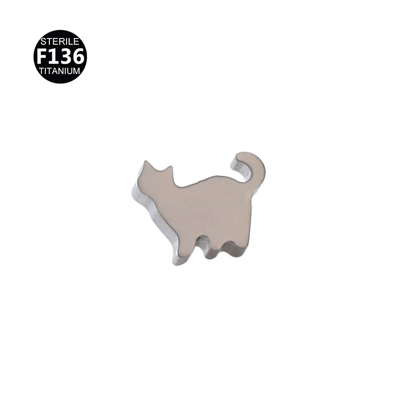 Metal small lip piercing heart-shaped