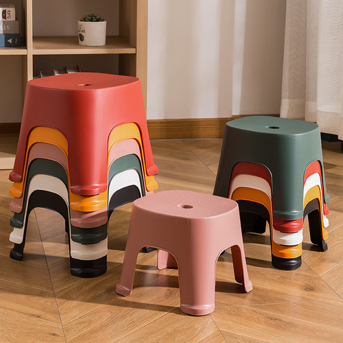 Children's small stool household plastic thickened cute cartoon adult dormitory kindergarten baby changing shoes learning bench