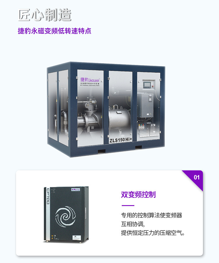 Jaguar Fortune Es Series Permanent Magnet Screw-Type Inverter Air Compressor Screw-Type Air Compressor Complete Set