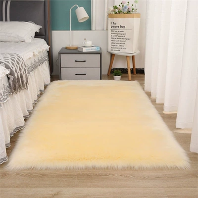 Car Carpet Rectangular Red Carpet for - beige-40x150-plus-velvet-and-thickening