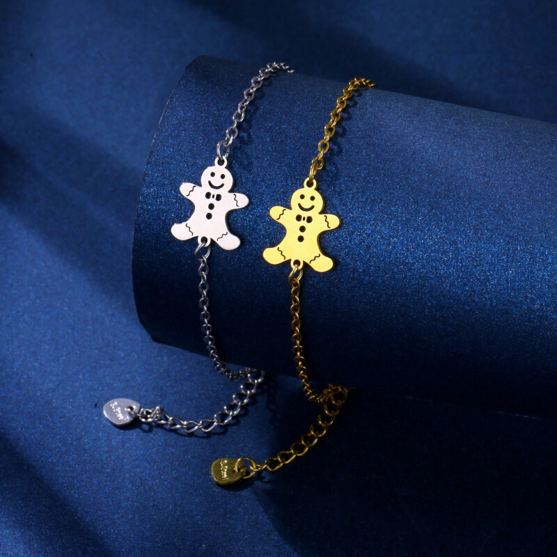 jewelry欧美跨境新款时尚饰品雪人手链女气质可爱圣诞节设计吊坠|undefined