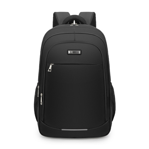 17-inch Large Capacity Student Backpack for Foreign Trade, Travel, Business Trip, Multi-functional Black Backpack for High School Students