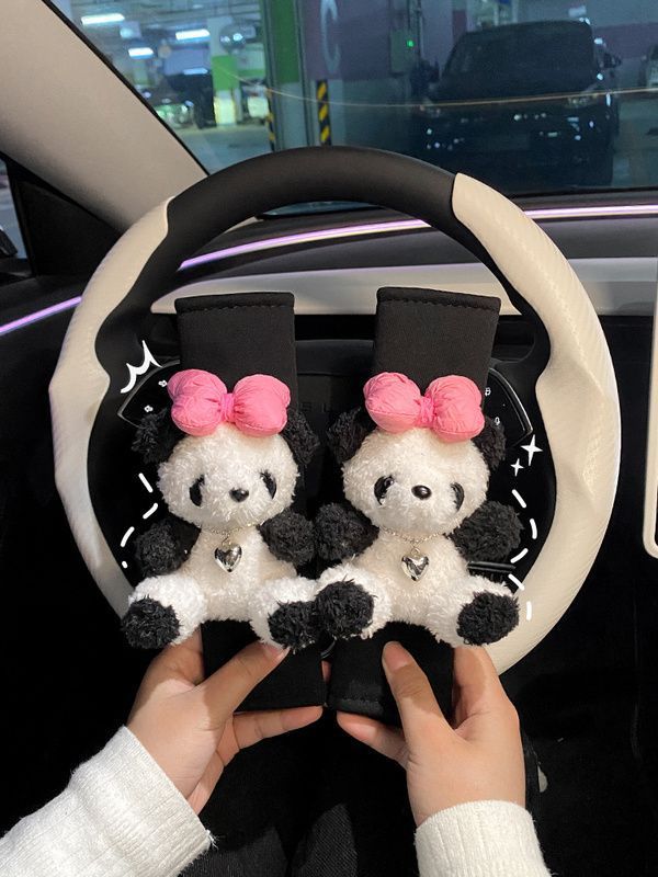 Car Seat Belt Shoulder Cover Soft Four-Season Universal Cute Seat Belt Protective Cover High-End Sense for a Couple Ladies