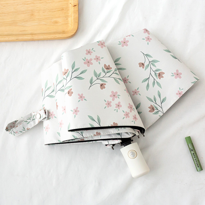 Paraguas de sol completamente automático, protección solar, protección UV, paraguas de sol para mujer, paraguas plegable de alta gama de doble uso, paraguas de cinco pliegues