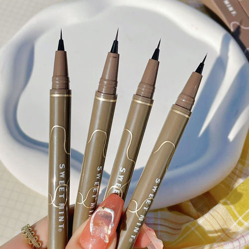 Makeup sweet mint slim eyeliner waterproof and sweatproof long-lasting non-smudge brown liquid silkworm pen wholesale