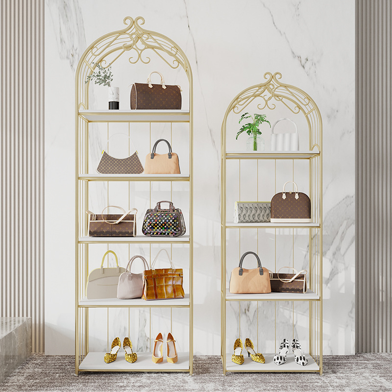 Clothing Store Display Rack Bag Storage Rack Floor-standing Layer Shoe Rack Light Luxury Shoe Bag Rack Display Rack Window Bag Rack Clothing Store Display Rack Bag Storage Rack Floor-standing Layer Shoe Rack Light Luxury Shoe Bag Rack Display Rack Window Bag Rack