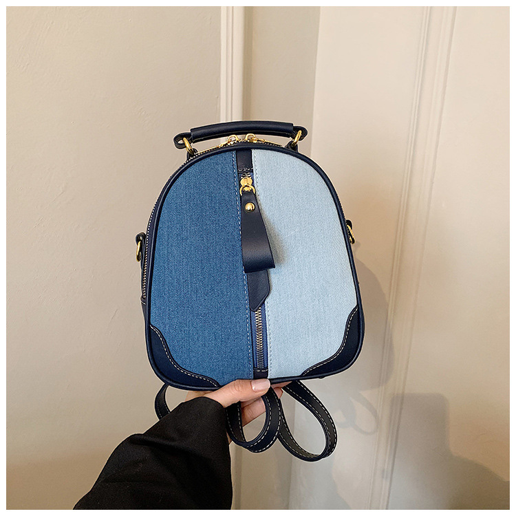 Bolsa de tendencia transfronteriza para mujeres 2026 nuevo nicho jeans empalmado mochila de hombro multifuncional image 7