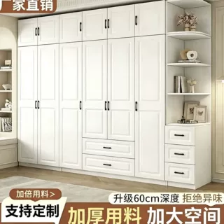 卧室简易加宽柜子全实木大衣柜家用小户型带抽屉衣橱包邮批发现货