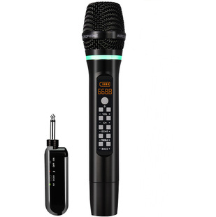 D300U Karaoke Universal Microphone with Reverb and Bass Adjustment, Wireless Microphone with One-To-Two Connection, Karaoke Gadget