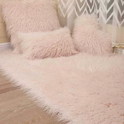 Car Carpet Carpet Chair Cushion Plush Round - curly-light-pink-5050cm-square